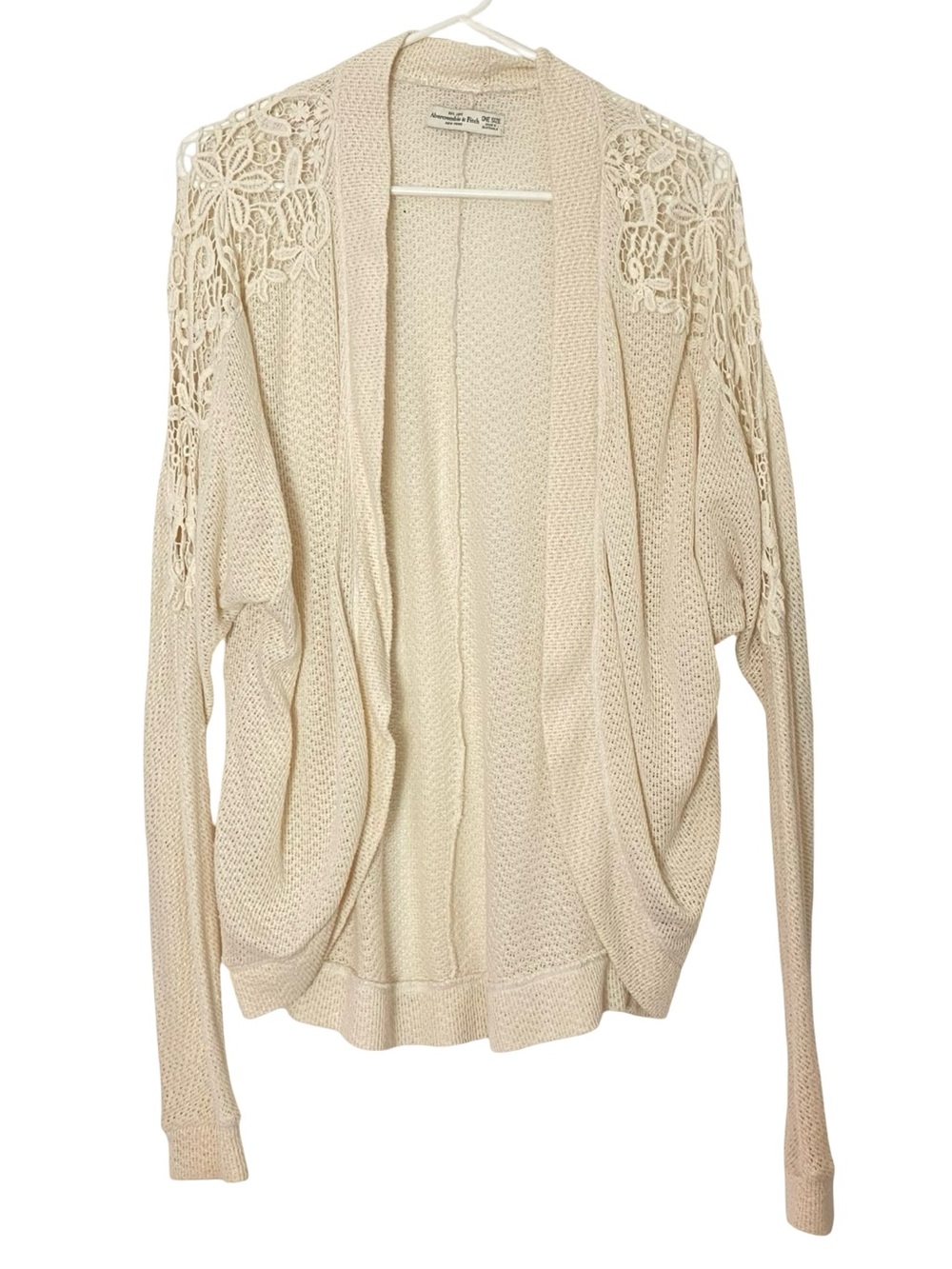 Abercrombie & Fitch Cardigan Sweater Womens OS One Size Medium Neutral Cream